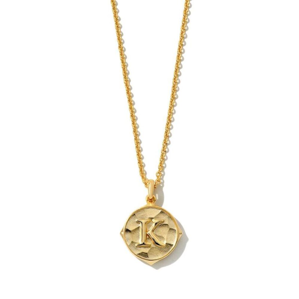 14K Gold Over Brass Initial "K" 19" Pendant Necklace